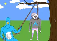 arch chad crux hanging linux muscular_male penguin smirk tranny tree variant:bernd // 1179x844 // 152.5KB