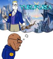 angry award beard blue_eyes blue_shirt brown_skin clothes crying euromutt european european_union flag flag:european_union glasses half_open_mouth hetero hyperborea imagination jacket joseph_smith most_obsessed_faggot_award mutt red_eyes shitskin soyjak star_(symbol) stubble subvariant:euroaryan subvariant:euromutt subvariant:sideplier sweater text trend:aryan variant:markiplier_soyjak vest white_skin yellow_hair // 572x639 // 429.1KB