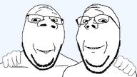 2soyjaks friendship glasses hand looking_at_you smile stubble subvariant:wholesome_goopjak subvariant:wholesome_soyjak teeth variant:gapejak variant:goopjak wholesome // 1920x1080 // 91.7KB