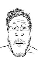 closed_mouth glasses hair markiplier mustache neutral soyjak stubble subvariant:neutralplier variant:markiplier_soyjak // 601x888 // 75.7KB
