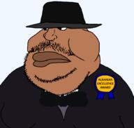 Albert(namefaggot) albania albert albert_(user) award badge beard bowtie closed_mouth clothes fat fedora gynaecomastia hat mustache namefag_drama namefags obese shitskin soyjak stubble suit transparent_background tuxedo variant:meximutt // 888x849 // 61.1KB
