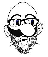 big_nose ear glasses luigi mustache nintendo open_mouth soyjak stubble thick_eyebrows variant:nojak video_game weegee // 443x523 // 19.3KB