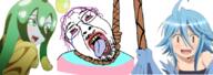 4chan anime hanging holding_object laughing monster_musume noose papi papi_(monster_Musume) photoshop smile suu suu_(Monster_musume) thumbs_up tranny transgender_flag twitter variant:gapejak // 837x298 // 275.1KB