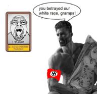1920 2000 anime black_and_white dakimakura gigachad grandpad i_heart_nigger i_love missing_teeth nazi_arm_band nazism nigger old photo portrait purple_heart rotten_teeth speech_bubble swastika text tongue variant:bernd veteran wwii // 923x895 // 515.0KB