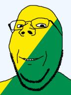 acre_(brazil) brazil flag flag:acre_(brazil) glasses looking_at_you smile soyjak stubble subvariant:wholesome_soyjak teeth transparent_background variant:gapejak // 600x800 // 17.0KB