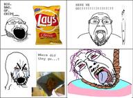 biting_lip bloodshot_eyes chips crying flag:transgender_pride_flag glasses lays lips noose open_mouth purple_hair red_eyes_eye rope soyjak stubble subvariant:hornyson tranny transgender_flag variant:bernd variant:cobson variant:cryboy_soyjak variant:markiplier_soyjak2 yellow_teeth // 640x473 // 51.0KB