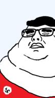 chud closed_eyes closed_mouth fat glasses hair nazism sleeping transparent_background variant:neckbeardjak // 324x576 // 8.6KB