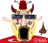 creepy eyes_like_the_o-o-cean flag:turkiye genocider hair horn judaism nose open_mouth poop rotten_teeth satanism subvariant:cobson_front2 teeth tengrism turched turk turkiye turkroach tvrkaryan variant:cobson // 2319x2049 // 664.2KB