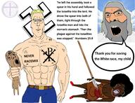 Sheboon ack aryan blue_eyes brown_skin buff christian_identity christianity god nigger phineas phineas_priesthood phinehas queen_of_spades racemixing sonnenrad spear variant:Cobbert variant:bernd variant:npestajak white_skin // 4864x3722 // 3.2MB