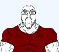 buff closed_mouth clothes glasses muscles mustache smile strong stubble subvariant:chudjak_front subvariant:muscular_chud variant:chudjak variant:flartson vein // 1059x929 // 47.8KB