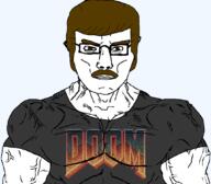 barneyfag brown_eyes brown_hair buff doom lee_goldson muscles mustache subvariant:chudjak_front subvariant:muscular_chud variant:chudjak vein // 1059x929 // 262.2KB