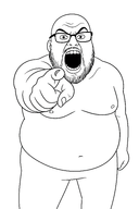 arm clothes full_body glasses looking_at_you meta:ai_generated pointing pointing_at_viewer soyjak stubble variant:unknown // 1024x1536 // 927.5KB