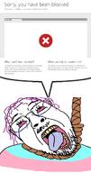 'ru artist:conservativewaluigi beard blocked bloodshot_eyes cloudflare crying error flag:transgender_pride_flag glasses hanging red_eyes rope soybooru soyjak speech_bubble suicide tear tongue tranny transgender_flag troon variant:bernd yellow_teeth // 528x1000 // 204.8KB