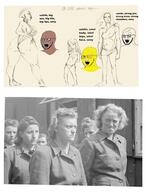 3soyjaks brown_skin crazed female glasses multiple_soyjaks open_mouth russia soyjak stubble subvariant:soyak_(crazed) variant:soyak yellow_skin // 3106x4096 // 1.1MB