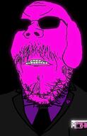 agent angry clothes dog ear glasses glowing janny mustache necktie pink pink_skin soyjak stubble suit sunglasses thrembo trend:glowie variant:gapejak // 598x935 // 335.9KB