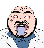 bald beard black_hair bloodshot_eyes diddy_ahh_blvd_💀💀💀 doctor eyehurt_(user) mustache nazism open_mouth swastika variant:bvlljvk white_background white_skin // 1714x1867 // 155.7KB
