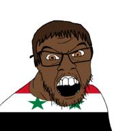 brown_eyes brown_hair brown_skin clothes country flag flag:syria glasses hair open_mouth soyjak stubble syria variant:feraljak // 1500x1500 // 39.7KB