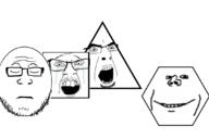 4soyjaks angry circle circlejak closed_mouth crying glasses hexagon open_mouth oval sad series:shapeez! soyjak square square_head triangle variant:cobson variant:feraljak variant:impish_soyak_ears variant:markiplier_soyjak // 1080x720 // 192.4KB