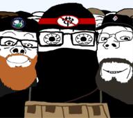 anti_furry beanie beard clothes dominos_pizza glasses hat headband mask multiple_soyjaks subvariant:wholesome_soyjak suicide_bomber variant:a24_slowburn_soyjak variant:gapejak variant:impish_soyak_ears variant:markiplier_soyjak visor // 1080x955 // 287.0KB