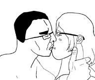 closed_mouth female femjak glasses hetero kiss lips side_profile subvariant:gapejak_female transparent_background variant:chudjak variant:gapejak // 878x742 // 62.3KB