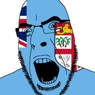 angry animal bird country cross crown dove fiji flag glasses lion open_mouth shield soyjak stubble variant:cobson // 721x720 // 51.8KB