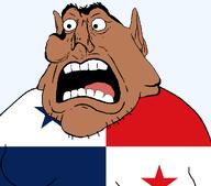 beard brown_skin clothes ear fat flag:panama latino latinx no_glasses panama screaming shitskin subvariant:panamutt variant:meximutt yellow_sclera // 1003x884 // 26.4KB