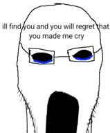 creepy glasses no_eyes no_nose no_teeth sad tear text variant:jasonjak // 312x377 // 22.4KB