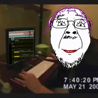 animated biology closed_mouth glasses hair jumpscare mustache open_mouth purple_hair reddit smile snl soyjak stubble tongue tranny variant:bernd yellow_teeth // 640x480 // 6.0MB