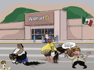 amerimutt artist:romanian_schizo black_skin blush building clothes coca_cola fat flag:mexico goblin goyslop hat latino mcdonalds meta:nas mexican_twink mexico meximutt mobility_scooter mountain scooter shitskin twinkjak variant:wojak walmart // 1040x775 // 269.5KB