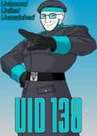 badge belt beret clothes coat full_body gem gempass hand hat muscular_male parody propaganda propaganda_poster self_insert shading text tinted_glasses torso uniform variant:soyak // 2073x2906 // 180.9KB