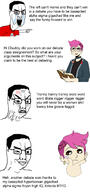 anger_mark angry arm bloodshot_eyes clothes crying emoticon enbie glasses hair hand nazism pointing smile smug soyjak swastika text thinking tshirt variant:chudjak vein // 2400x5100 // 1.9MB