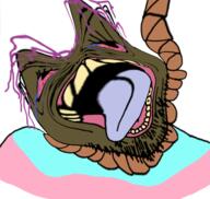 bloodshot_eyes brown_troonjak crying tongue tranny yellow_teeth // 485x461 // 187.1KB