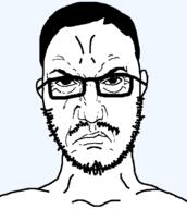 angry hybrid moustache punisher_face soyjak stubble subvariant:chudsoi template variant:chudjak variant:soyak white_skin // 700x780 // 17.5KB