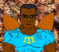antenna buff chud closed_mouth cockroach cockroach_farm country crimea crimean crimean_tatar ear flag flag:crimean_tatar glasses irl_background roach smile soyjak subvariant:chudjak_front subvariant:muscular_chud turk turkroach variant:chudjak // 1059x929 // 419.5KB