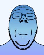 blue_skin calm glasses gradient op_is_a_retarded_lazy_faggot_for_not_tagging_his_own_shit stubble subvariant:gapejak_front subvariant:wholesome_soyjak variant:gapejak // 500x622 // 126.3KB