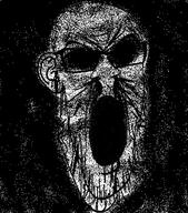 blood creepy ear glasses no_teeth open_mouth soyjak stubble variant:feraljak // 404x459 // 99.1KB