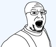 glasses open_mouth overalls soyjak stubble template transparent_background variant:shroomjak wrinkles // 489x407 // 10.0KB