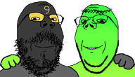 9 admin_6 admin_7 beard blossom crown crown_of_thorns double_chin gradient grin hand happy hugging no_more_brother_wars series:trios_&_duos smile soot soyjak_party subvariant:mustached_gapejak subvariant:wholesome_soyjak variant:gapejak // 1400x800 // 217.5KB