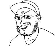 clothes glasses hat smile smug soyjak stubble variant:rotjak // 524x440 // 9.2KB