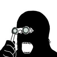 bald binoculars black_skin glowing_eyes open_mouth stubble thougher vantablack vantablack_skin variant:binocularjak // 700x700 // 37.9KB