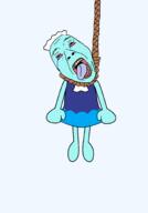 ack arm artist:juaco bloodshot_eyes clothes crying cyan_skin dandy's_world eyebrows hanging leg open_mouth rope suicide tisha_(dandy's_world) tissue tissue_box variant:bernd // 1400x2000 // 95.1KB