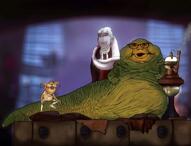 alien animation bib_fortuna george_lucas green guns hookah jabba jabba_the_hut salacious_crumb sound space star_wars subvariant:branigger subvariant:chudmutt subvariant:wholesome_soyjak variant:brandon variant:chudjak variant:gapejak variant:impish_soyak_ears video war // 1420x1080, 22.4s // 1.7MB