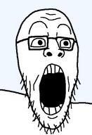 bald eyebrows eyes gape glasses nose open_mouth soyjak stubble teeth teeth_showing transparent_background variant:unknown wide_eyes wrinkles // 348x510 // 8.9KB