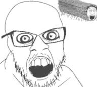 angry bug centipede multiple_legs multiple_soyjaks open_mouth variant:feraljak variant:markiplier_soyjak // 800x716 // 70.9KB