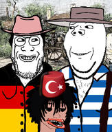 2soyjaks are_you_soying_what_im_soying buck_breaking clothes fez germany glasses greece hat islam mutt smile stubble subvariant:wholesome_soyjak turk turkiye twinkjak variant:gapejak variant:markiplier_soyjak // 702x826 // 423.4KB