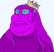 banana_split_ice_cream double_chin fat femquote hair purple_hair purple_shirt purple_skin quote subvariant:mariana transparent_background ugly variant:meximutt // 888x849 // 30.7KB