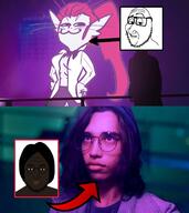 :3 ariral big_breasts drive glasses green_eyes long_hair multiple_breasts multiple_soyjaks nigger purple_background red_hair russia smile two_soyjaks uzbekistan variant:lennonjak voices_of_the_void white_skin // 1280x1441 // 661.9KB