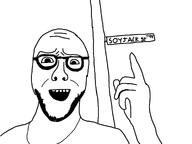 arm bald clothes glasses open_mouth sign soyjak stubble variant:signjak // 959x720 // 37.6KB