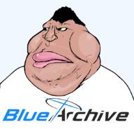 BLUE_ARCHIVE_FANS_WILL_NEVER_BE_WHITE angry blue_archive brown_skin clothes fat genre_defining hair latino lips obese soyjak spicroach spicunny variant:meximutt yellow_sclera // 888x849 // 85.3KB