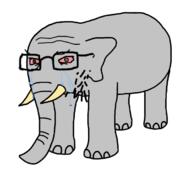 animal bloodshot_eyes crying ear elephant full_body glasses horn leg soyjak stubble variant:soyak // 696x623 // 132.1KB